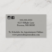 Visitekaartje met ronde haren (Achterkant)