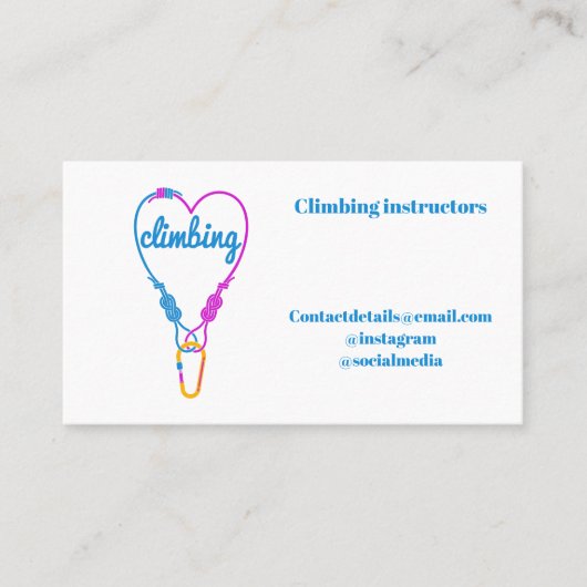 Visitekaartje met rotsklimmen (Voorkant)