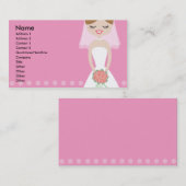 Visitekaartje met roze bride (Voorkant / Achterkant)