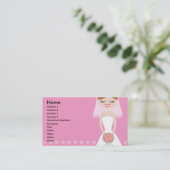 Visitekaartje met roze bride (Staand voorkant)
