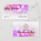 Visitekaartje met roze en kalkhoudende sinaasappel (Voorkant / Achterkant)