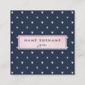 Visitekaartje met roze gouden hartritmepatronen (Voorkant)