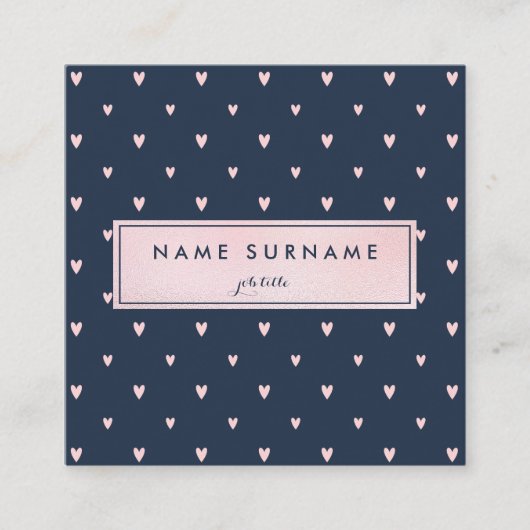 Visitekaartje met roze gouden hartritmepatronen (Voorkant)