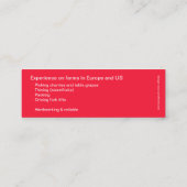 Visitekaartje met rugzak, plukker (Achterkant)