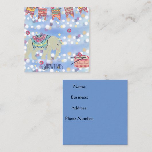 Visitekaartje met Showtime Circus Theme (Voorkant / Achterkant)