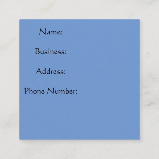 Visitekaartje met Showtime Circus Theme (Achterkant)