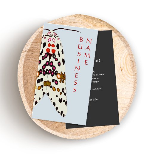 Visitekaartje met spottende motten