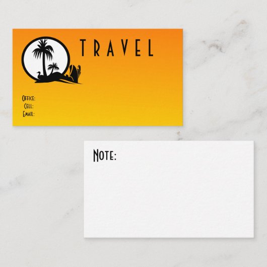 Visitekaartje met standaard reisformaat (Voorkant / Achterkant)