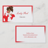 Visitekaartje met stijlvolle afro-vrouwelijke illu (Voorkant / Achterkant)