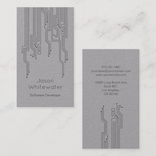 Visitekaartje met stijlvolle stijl - grijs (Voorkant / Achterkant)