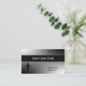 Visitekaartje met tapdansscherm - zwart in zilver (Staand voorkant)