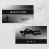 Visitekaartje met tapdansscherm - zwart in zilver (Voorkant / Achterkant)