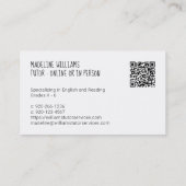 Visitekaartje met Tutor QR-code (Achterkant)