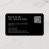Visitekaartje met Tutor QR-code (Achterkant)