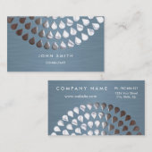 Visitekaartje met twee zijden zilver en blauw Mand (Voorkant / Achterkant)