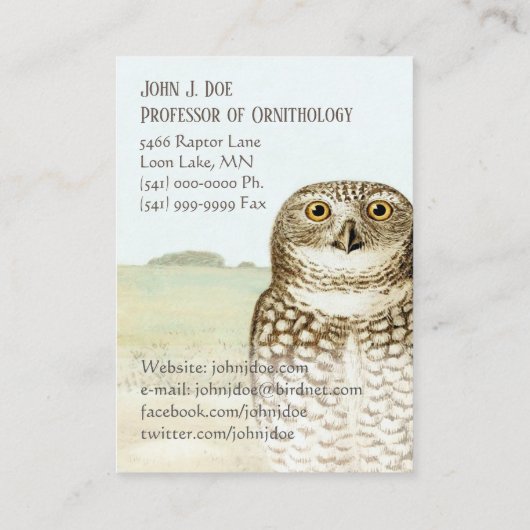 Visitekaartje met tweekleppige buikholte voor voge (Achterkant)