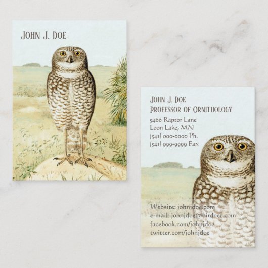 Visitekaartje met tweekleppige buikholte voor voge (Voorkant / Achterkant)