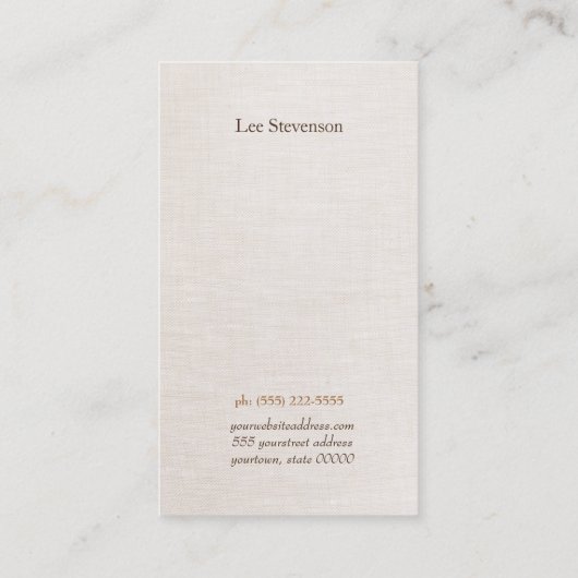 Visitekaartje met upholsterer (Achterkant)