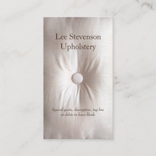 Visitekaartje met upholsterer (Voorkant)