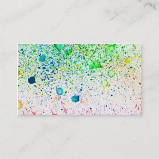 Visitekaartje met verf gesplatterd (Voorkant)