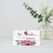 Visitekaartje met verfbloem (Staand voorkant)