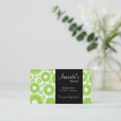 Visitekaartje met vintage bloemen groen (Staand voorkant)