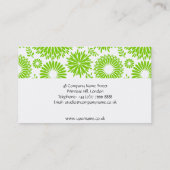 Visitekaartje met vintage bloemen groen (Achterkant)