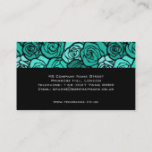 Visitekaartje met vintage turquoise rozen (Achterkant)