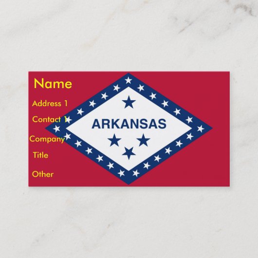 Visitekaartje met vlag van Arkansas U.S.A. (Voorkant)