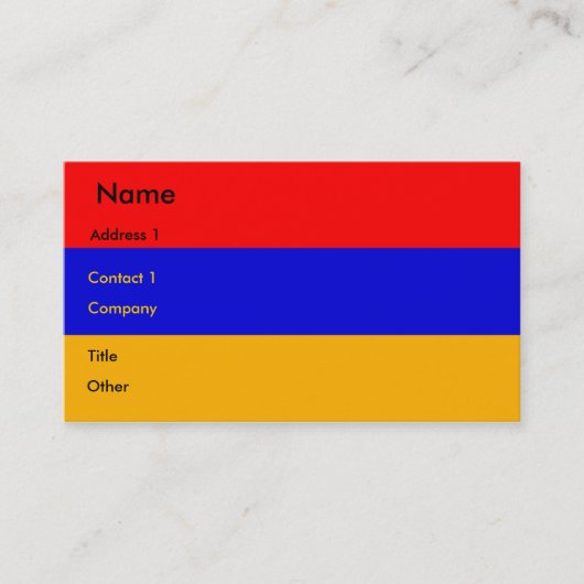 Visitekaartje met vlag van Armenië (Voorkant)