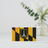 Visitekaartje met vlag van Baltimore, VS. (Staand voorkant)