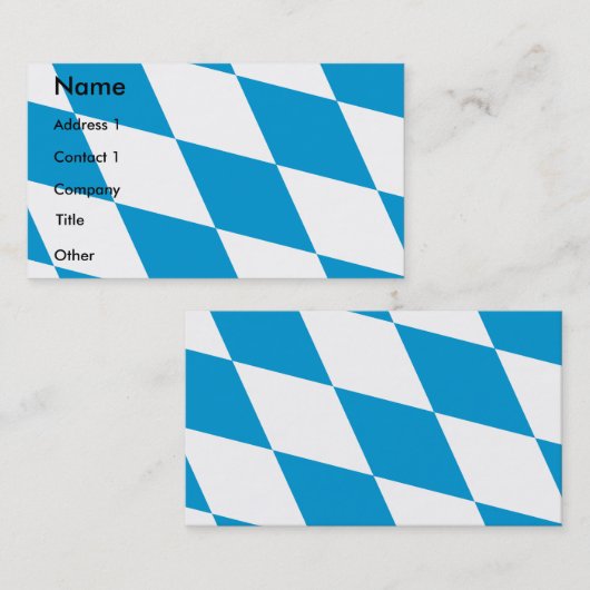 Visitekaartje met vlag van Beieren (Voorkant / Achterkant)