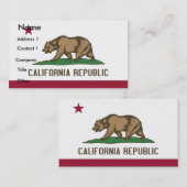 Visitekaartje met vlag van Californië U.S.A. (Voorkant / Achterkant)