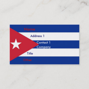 Visitekaartje met vlag van Cuba