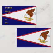 Visitekaartje met vlag van de Amerikaanse Samoa (Voorkant / Achterkant)