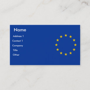 Visitekaartje met vlag van de Europese Unie