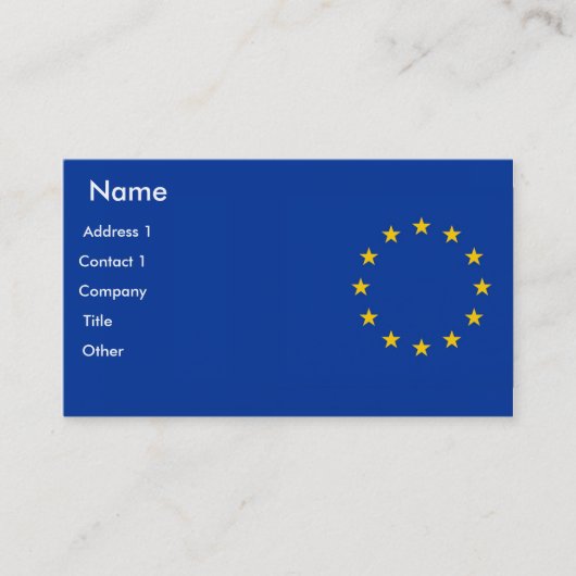 Visitekaartje met vlag van de Europese Unie (Voorkant)