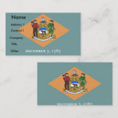 Visitekaartje met vlag van Delaware U.S.A. (Voorkant / Achterkant)