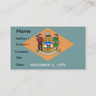 Visitekaartje met vlag van Delaware U.S.A.