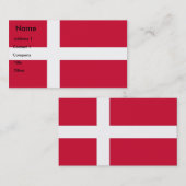 Visitekaartje met vlag van Denemarken (Voorkant / Achterkant)