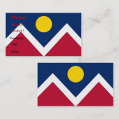 Visitekaartje met vlag van Denver, Colorado (Voorkant / Achterkant)