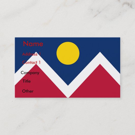 Visitekaartje met vlag van Denver, Colorado (Voorkant)