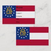Visitekaartje met vlag van Georgia U.S.A. (Voorkant / Achterkant)