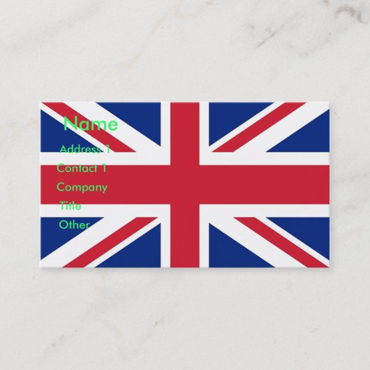 Visitekaartje met vlag van Groot-Brittannië (Voorkant)