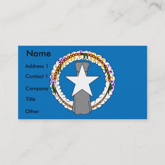 Visitekaartje met vlag van het eiland Noordelijke  (Voorkant)