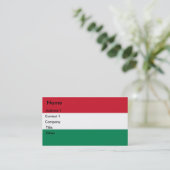 Visitekaartje met vlag van Hongarije (Staand voorkant)