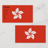 Visitekaartje met vlag van Hongkong, China (Voorkant / Achterkant)
