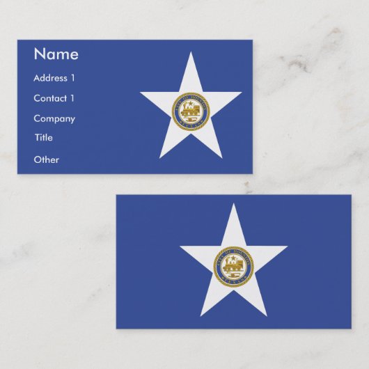 Visitekaartje met vlag van Houston, VS (Voorkant / Achterkant)