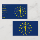 Visitekaartje met vlag van Indiana U.S.A. (Voorkant / Achterkant)