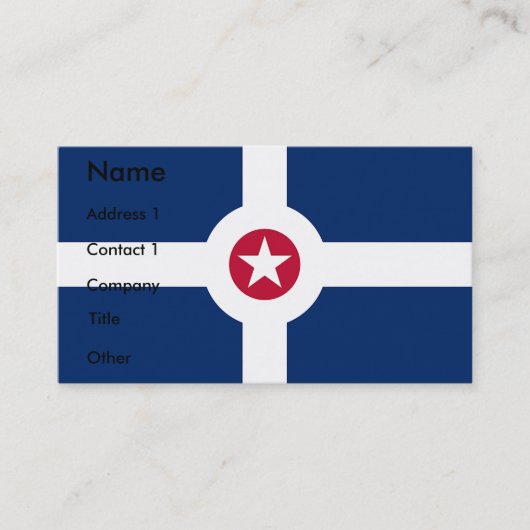 Visitekaartje met vlag van Indianapolis, VS (Voorkant)